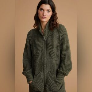 Anthropologie Pilcro Zip-Front Longline Cardigan